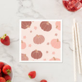 Roze Retro Pompoen 1e Verjaardag Papier Servet (Insitu)