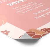 Roze Retro Pompoen 1e Verjaardag Tijdscapsule Poster (Hoek)