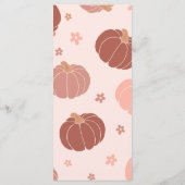 Roze Retro Pompoen Boho Eerste Verjaardag Menu (Achterkant)