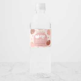 Roze Retro Pompoen Eerste Verjaardag Fles Label Waterfles Etiket