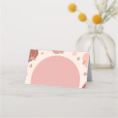 Roze Retro Pompoen Eerste Verjaardag Voedsel Label Afsprakenkaart (Achterkant)