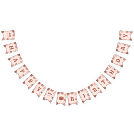 Roze Retro Pompoen Verjaardag Bunting Banner