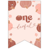 Roze Retro Pompoen Verjaardag Bunting Banner (Eerste vlag)