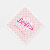 Roze retro pop laat feestverjaardag gaan servet (Hoek)