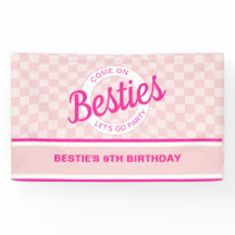 Roze retro pop laat feestverjaardag gaan