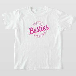 Roze retro pop laat feestverjaardag gaan t-shirt
