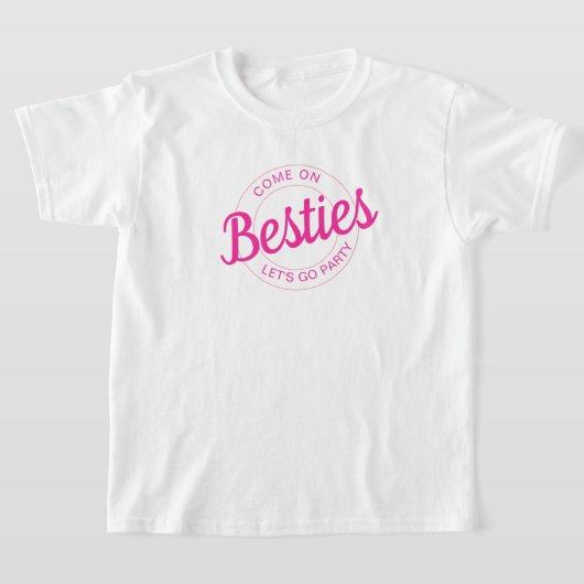 Roze retro pop laat feestverjaardag gaan t-shirt (Laagn)