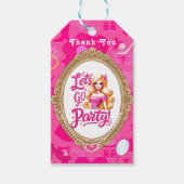 Roze Retro Pop Verjaardagsfeestje Cadeaulabel (Voorkant)