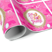 Roze Retro Pop Verjaardagsfeestje Cadeaupapier (Rol Hoek)