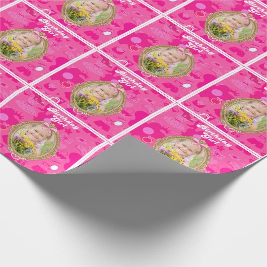 Roze Retro Pop Verjaardagsfeestje Cadeaupapier (Hoek)