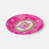 Roze Retro Pop Verjaardagsfeestje Papieren Bordje (Gekanteld)