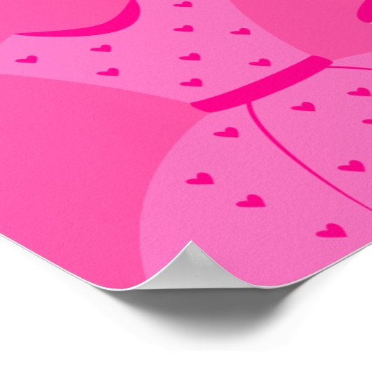 Roze Retro Pop Verjaardagsfeestje Poster (Hoek)