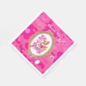 Roze Retro Pop Verjaardagsfeestje Servet (Hoek)