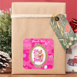 Roze Retro Pop Verjaardagsfeestje Vierkante Sticker