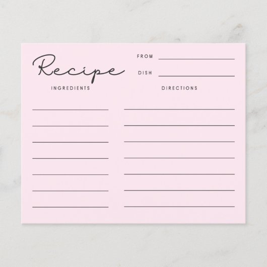 Roze Retro Receptkaart (Voorkant)
