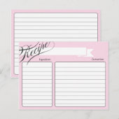 Roze Retro Recipcard Briefkaart (Voorkant / Achterkant)