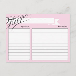 Roze Retro Recipcard Briefkaart