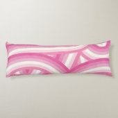 Roze Retro Regenboog Strepen Patroon Lichaamskussen (Achterkant)