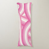Roze Retro Regenboog Strepen Patroon Lichaamskussen (Voorkant Verticaal)