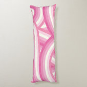 Roze Retro Regenboog Strepen Patroon Lichaamskussen (Achterkant (Verticaal))