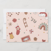 Roze Retro Regenboog Vrachtwagen Kerstmis Verjaard Kaart (Achterkant)