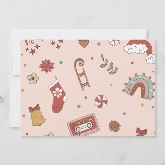 Roze Retro Regenboog Vrachtwagen Kerstmis Verjaard Kaart (Achterkant)