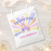 Roze Retro Roller Schaats Bedankzakje (Geknipt)