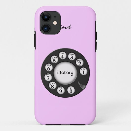 Roze Retro Rotary Style Telefoon Case-Mate iPhone Case (Achterkant)