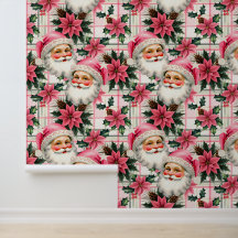 Roze Retro Santa Claus Kerstbloem Plaid