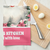 Roze Retro Santa Claus Kerstbloem Plaid Theedoek (Quarter Fold)