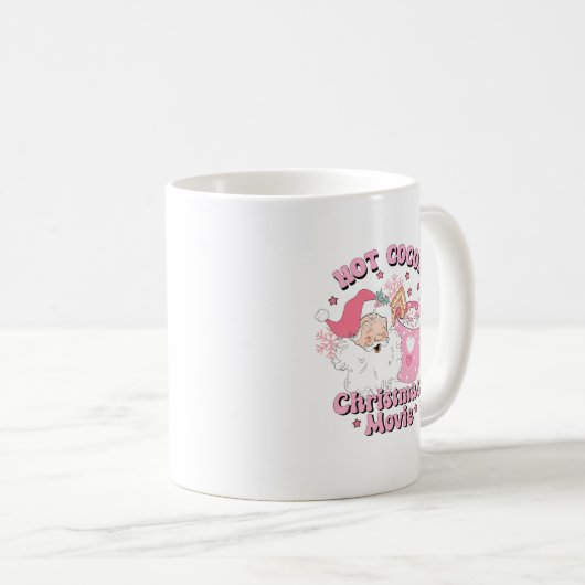 Roze Retro Santa Claus Kerstmis Koffiemok (Voorkant rechts)