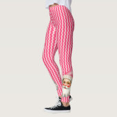 Roze Retro Santa Claus Roze Ric Race Kerstmis Leggings (Links)