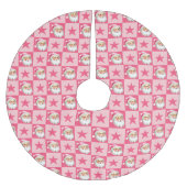 Roze Retro Santa Claus Roze Tartan Plaid Kerstmis Kerstboom Rok (Voorkant)