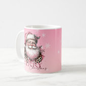 Roze Retro Santa Claus Vrolijk Kerstfeest Koffiemok (Voorkant links)