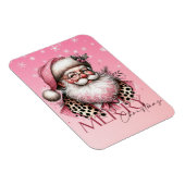 Roze Retro Santa Claus Vrolijk Kerstfeest Magneet (Rechterzijde)