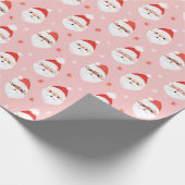 Roze Retro Santa Clause Cadeaupapier (Hoek)