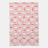 Roze Retro Santa Clause Theedoek (Verticaal)