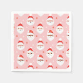 Roze Retro Santa Clause Verpakkingspapier Servet (Voorkant)