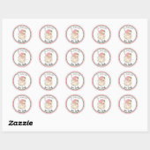 Roze Retro Santa Gift Label (Vel)