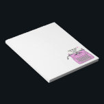 Roze retro  schrijfmachine vanaf het bureau van notitieblok<br><div class="desc">De  typemachine wordt in roze,  aanpasbaar met jouw tekst,  gespoten.</div>