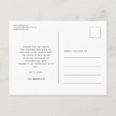 Roze Retro script Baby shower Dank u Briefkaart (Achterkant)