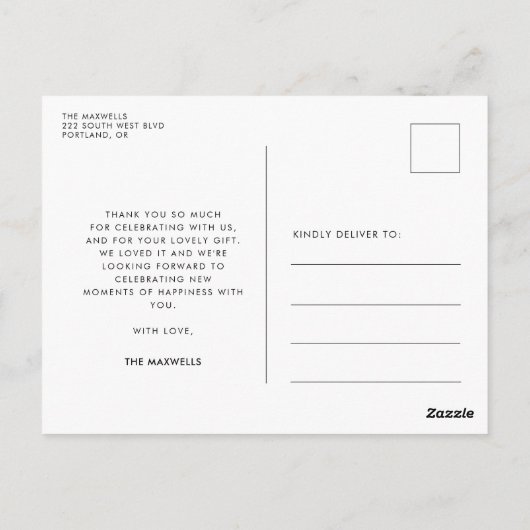 Roze Retro script Baby shower Dank u Briefkaart (Achterkant)