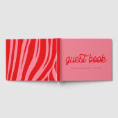 Roze Retro script Baby shower Gastenboek (Volledig)