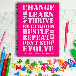 Roze Retro Script Inspirerend spiraal Notitieboek