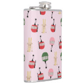 Roze Retro Skilift Apres Ski Winterskiër Heupfles (Rechts)