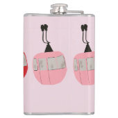 Roze Retro Skilift Gondola Skiën Heupfles (Achterkant)