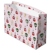 Roze Retro Skilift Gondola Winterskiën Groot Cadeauzakje (Achterkant Gekanteld)