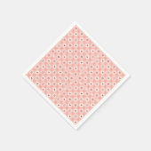 Roze Retro Sneeuwvlok en Hart Naadloos Patroon Servet (Hoek)