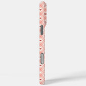 Roze retro sneeuwvlokken en hartjes patroon Case-Mate iPhone case (Achterkant / Rechts)