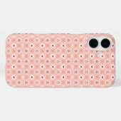 Roze retro sneeuwvlokken en hartjes patroon Case-Mate iPhone case (Achterkant (horizontaal))